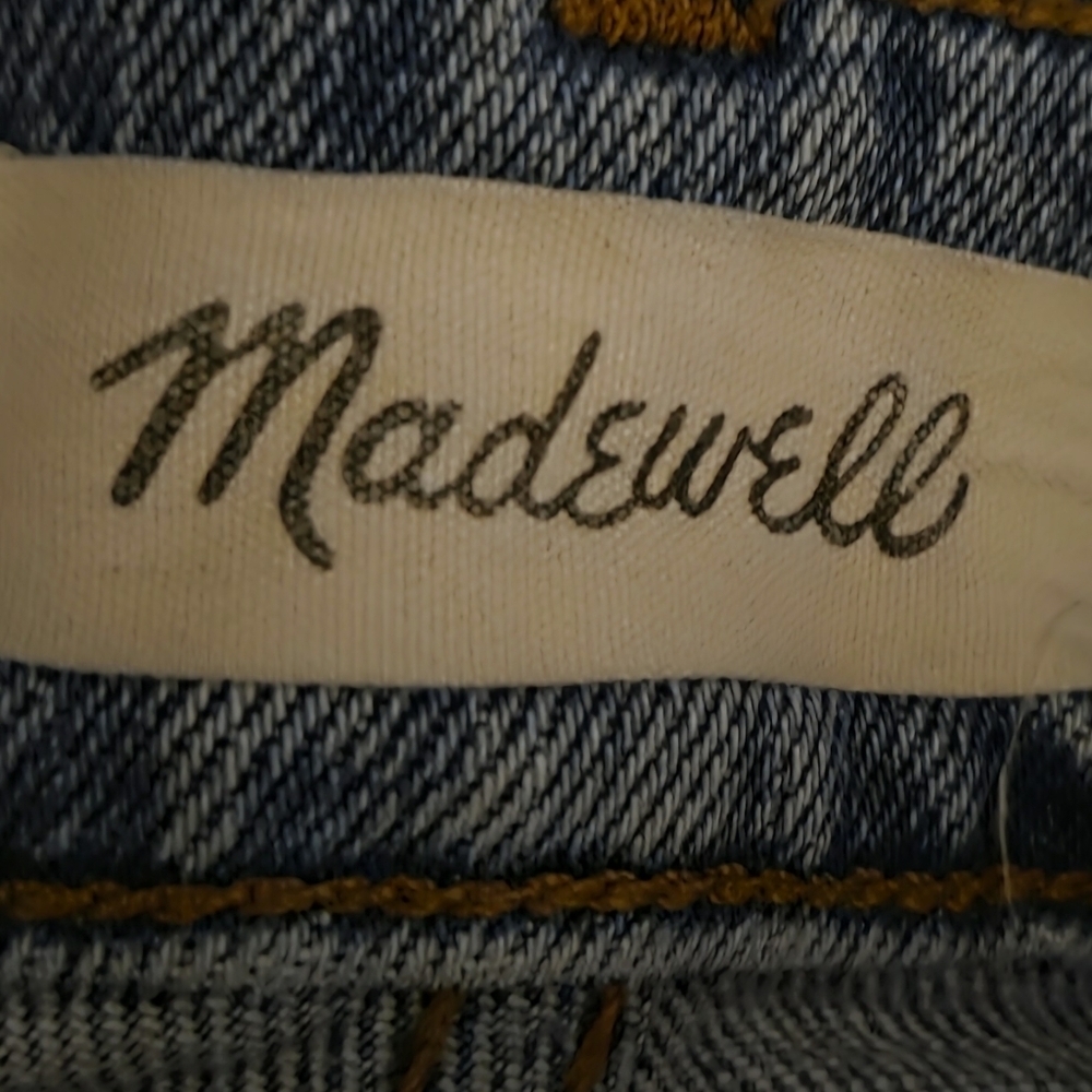 Madewell Perfect Vintage Straight Jean in Kingsbury Wash: Knee-Rip NG247 Size 26 - Picture 9 of 10